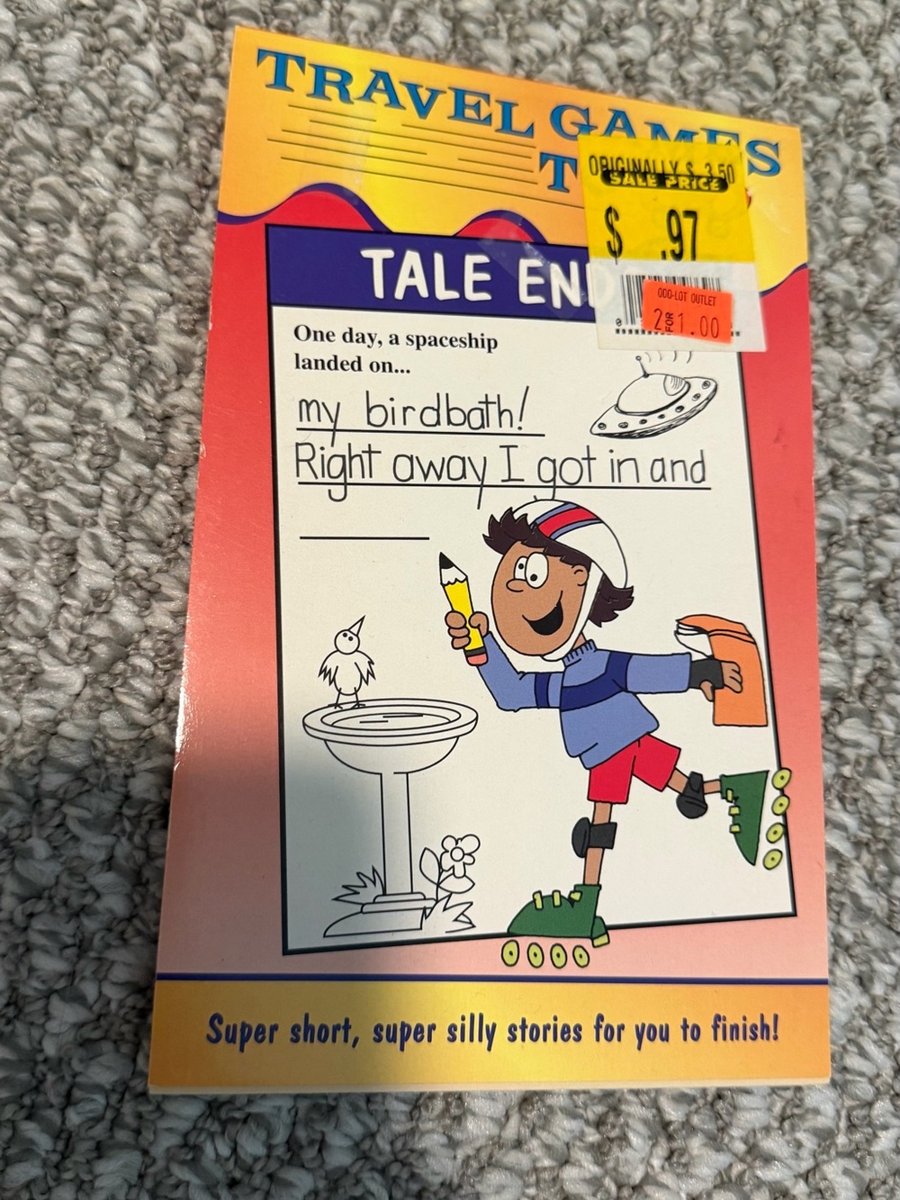 Tale End Kids Activity Book - Pink/Orange Travel game booklet